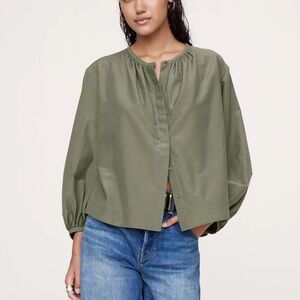 COTTON SILK BLOUSE - M